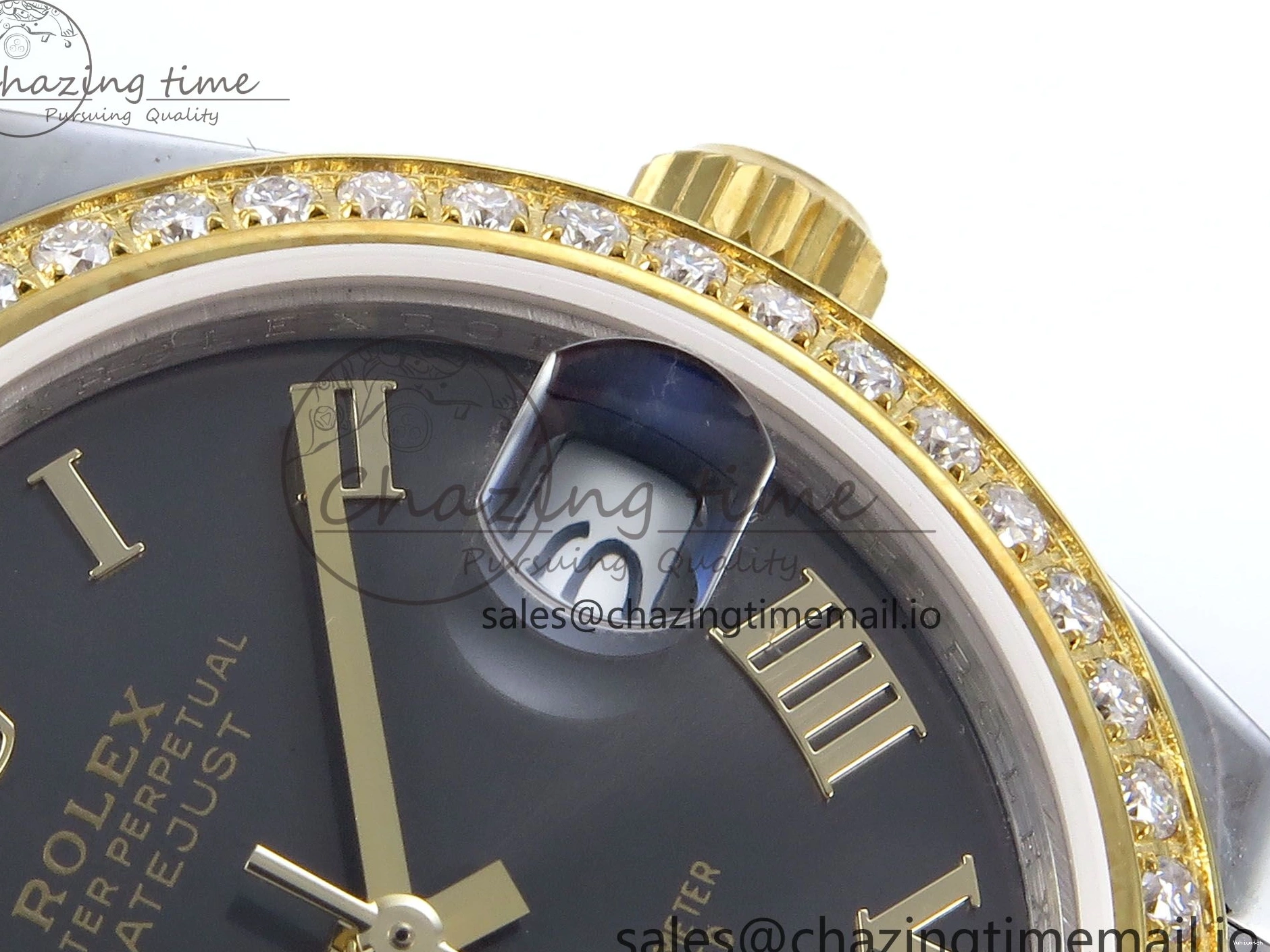 on SS YG DateJust 904L Steel Roman Jubilee Edition Diamonds HZ2236 Bracelet JARF 278383RBR Dial 1:1 Gray Best 31 0404